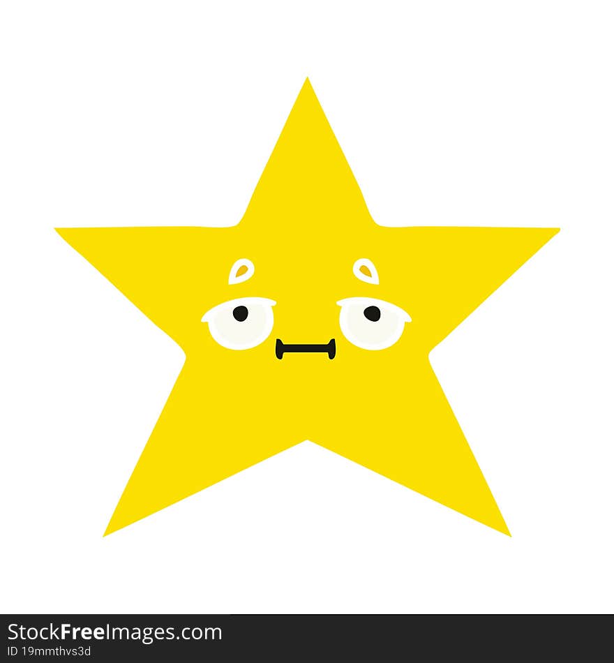 flat color retro cartoon gold star