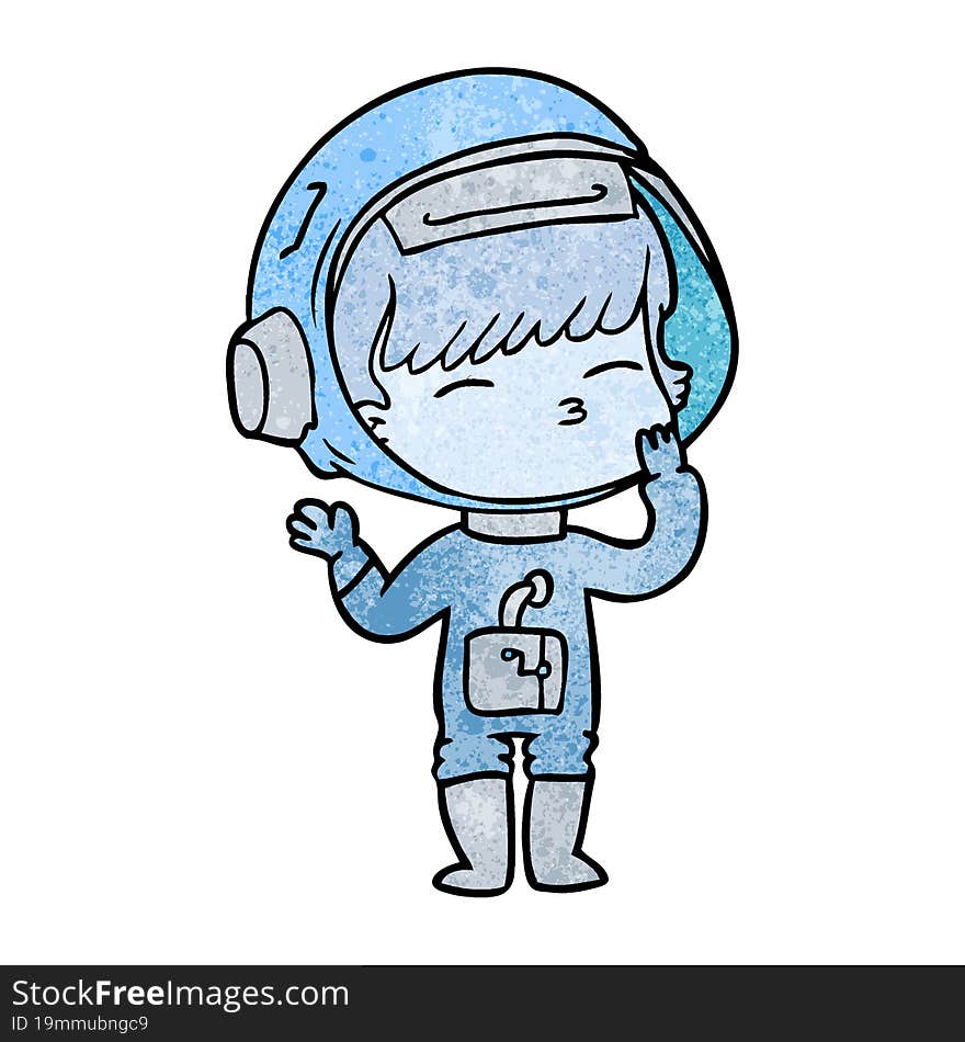 cartoon curious astronaut wondering. cartoon curious astronaut wondering