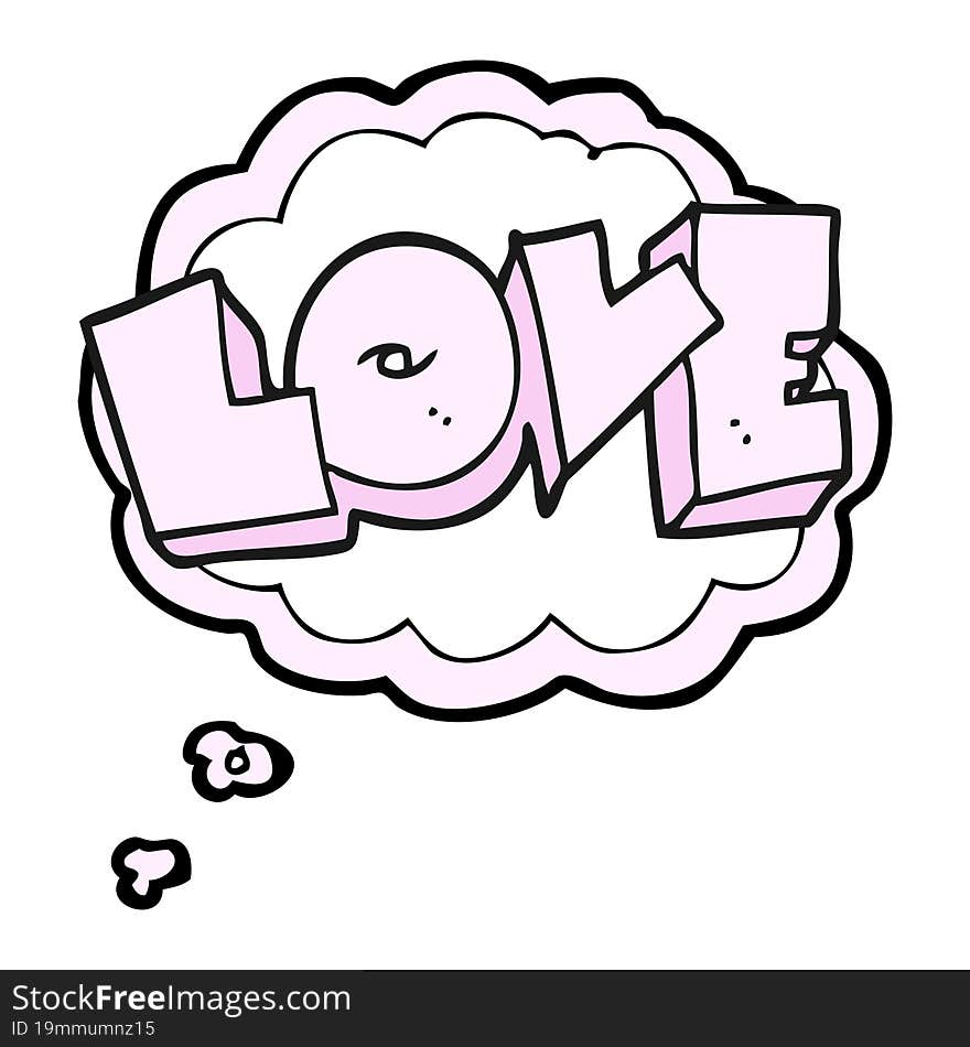 thought bubble cartoon love sign