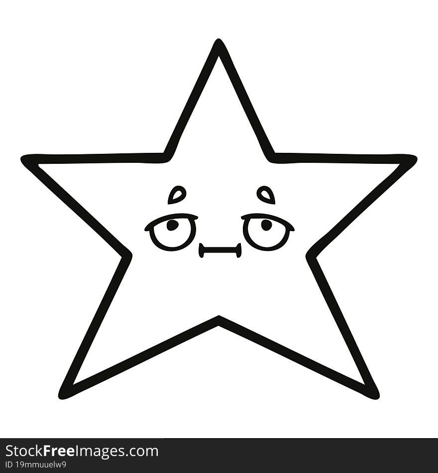 Line Drawing Cartoon Star Fish