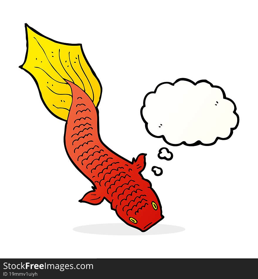 cartoon fish with thought bubble