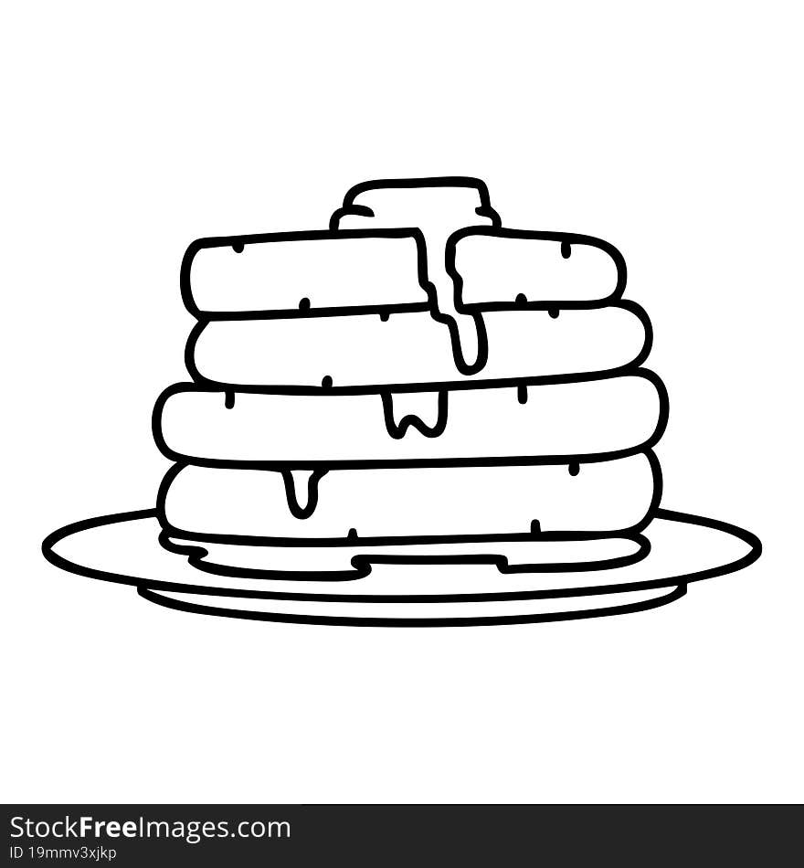 cartoon stack of pancakes with butter