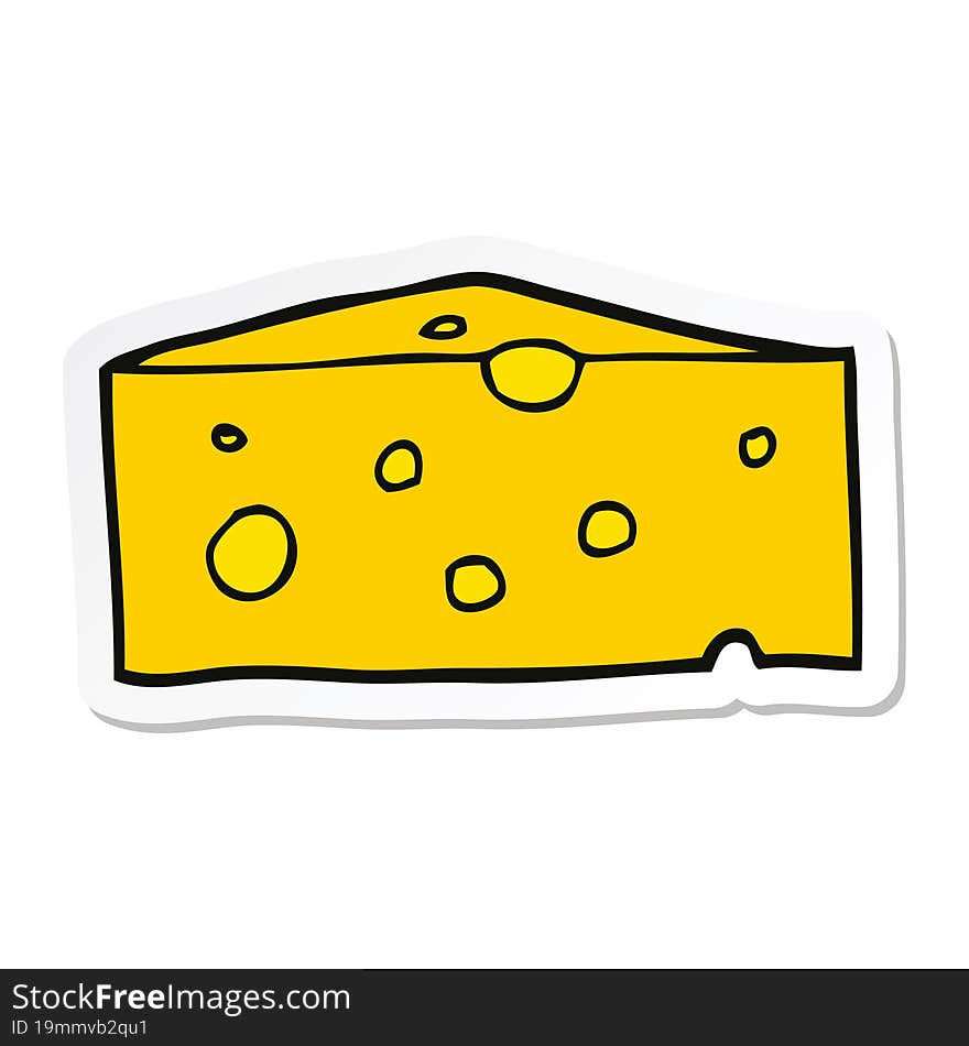 sticker of a cartoon cheese