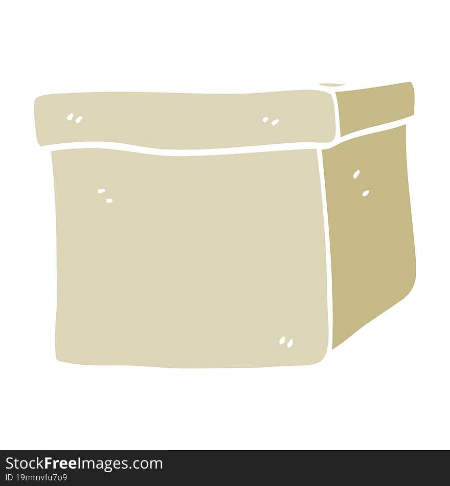 flat color illustration cartoon cardboard box