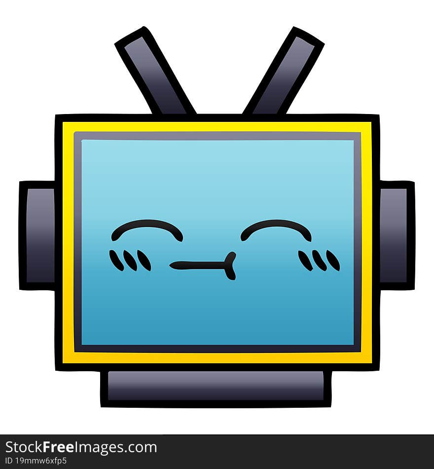 gradient shaded cartoon robot head