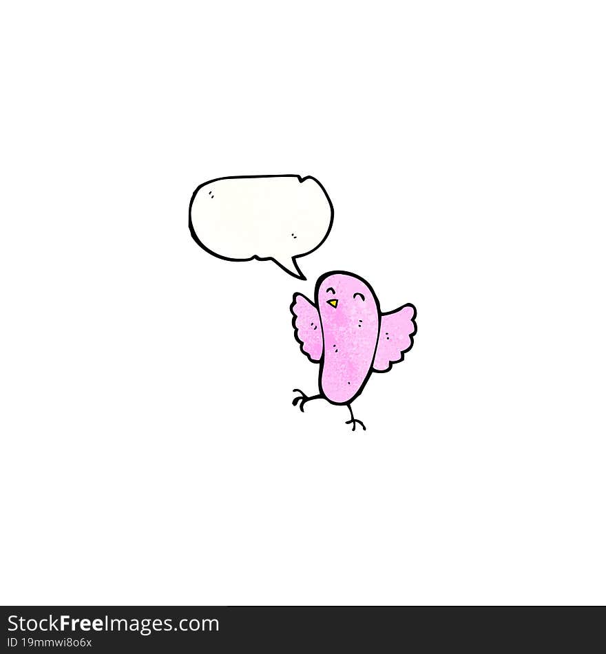 little pink bird cartoon