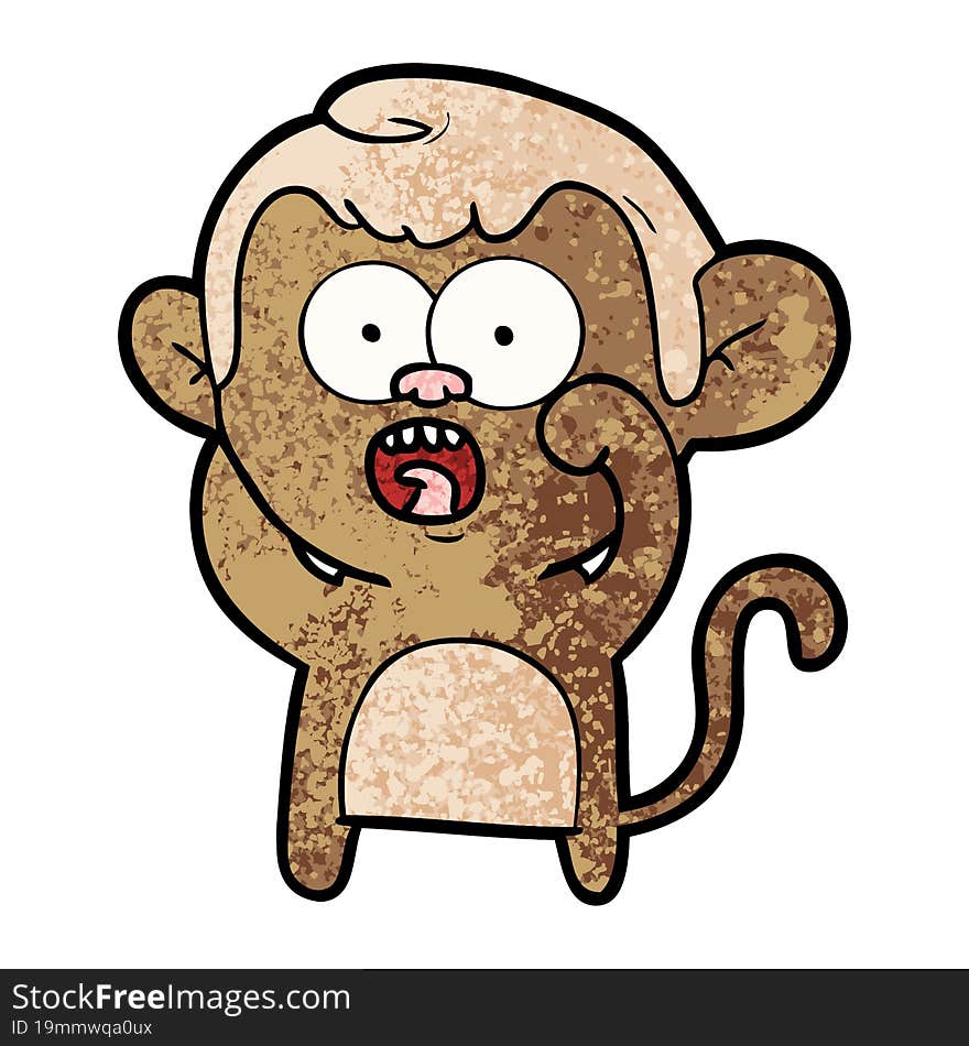 cartoon shocked monkey. cartoon shocked monkey