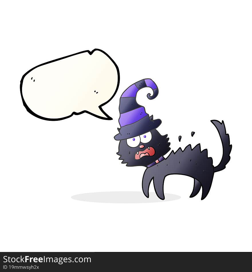 speech bubble cartoon scared black cat