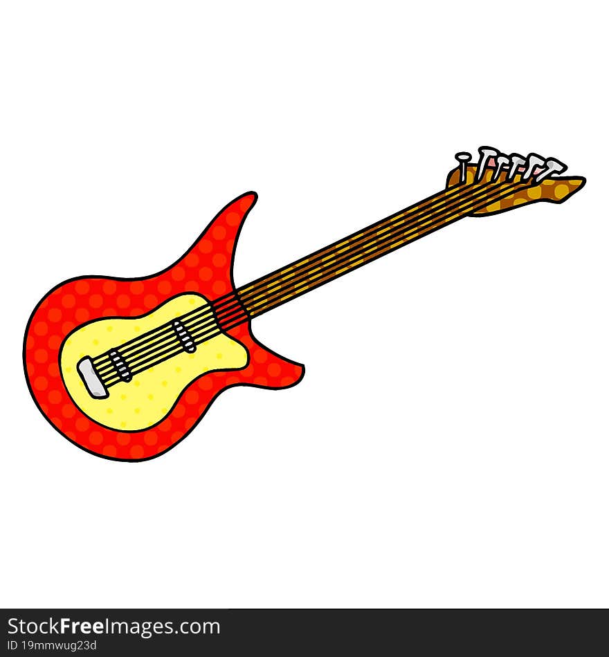 hand drawn cartoon doodle of a guitar