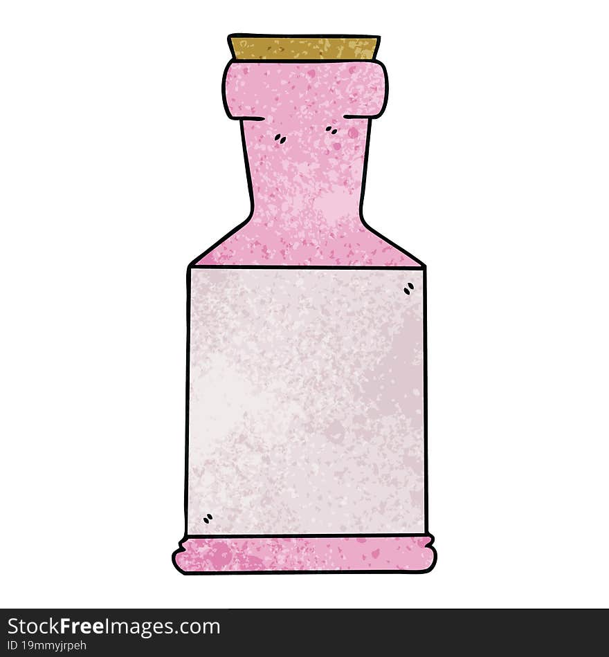 hand drawn quirky cartoon potion bottle. hand drawn quirky cartoon potion bottle