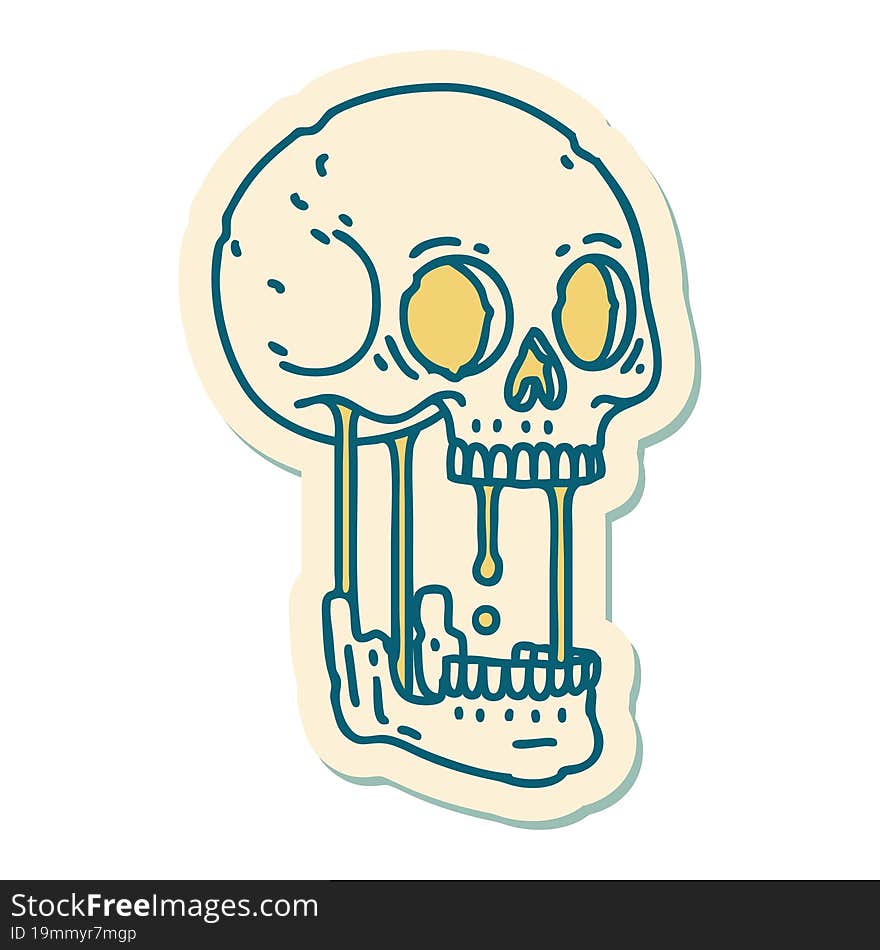 tattoo style sticker of a skull