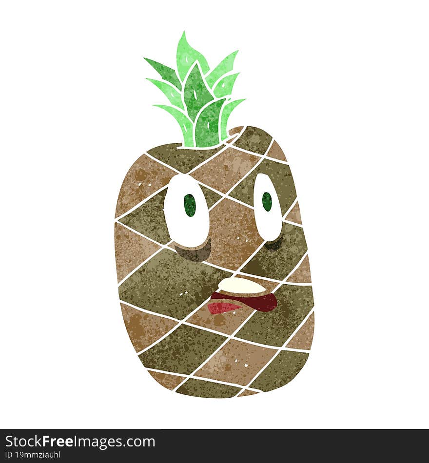 retro cartoon pineapple