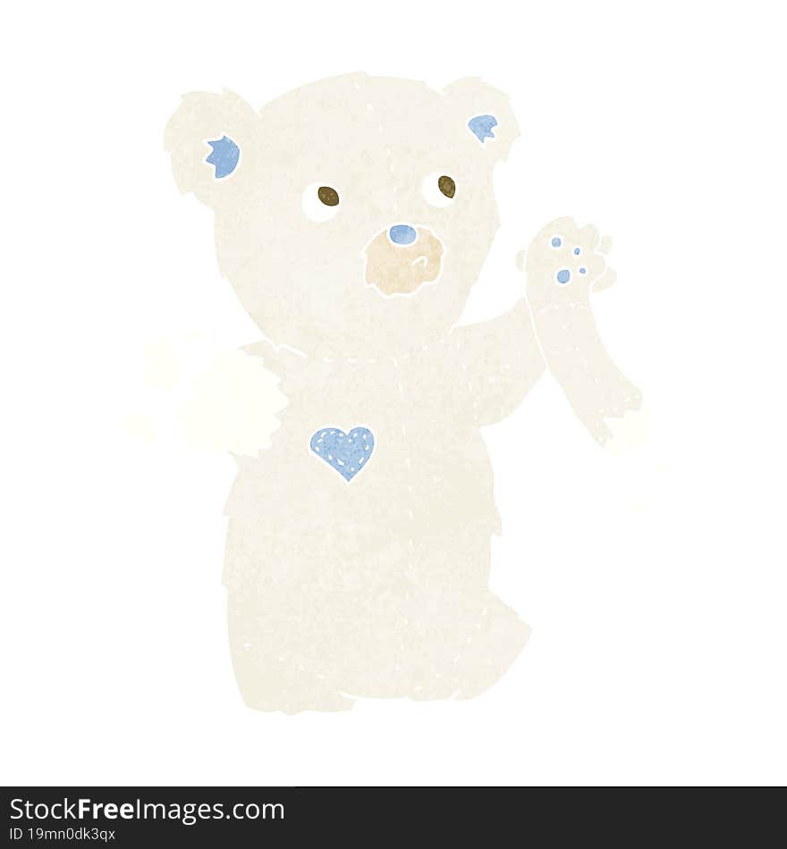 Cartoon Teddy Polar Bear With Torn Arm