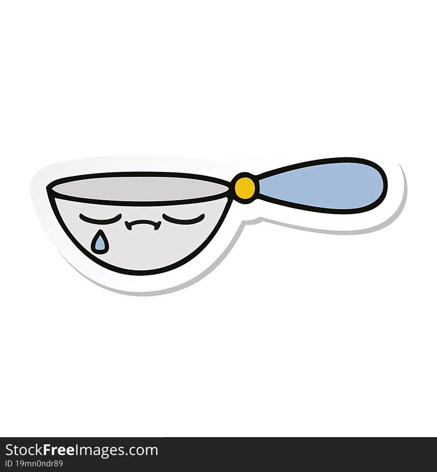 Sticker Of A Cute Cartoon Measuring Spoon