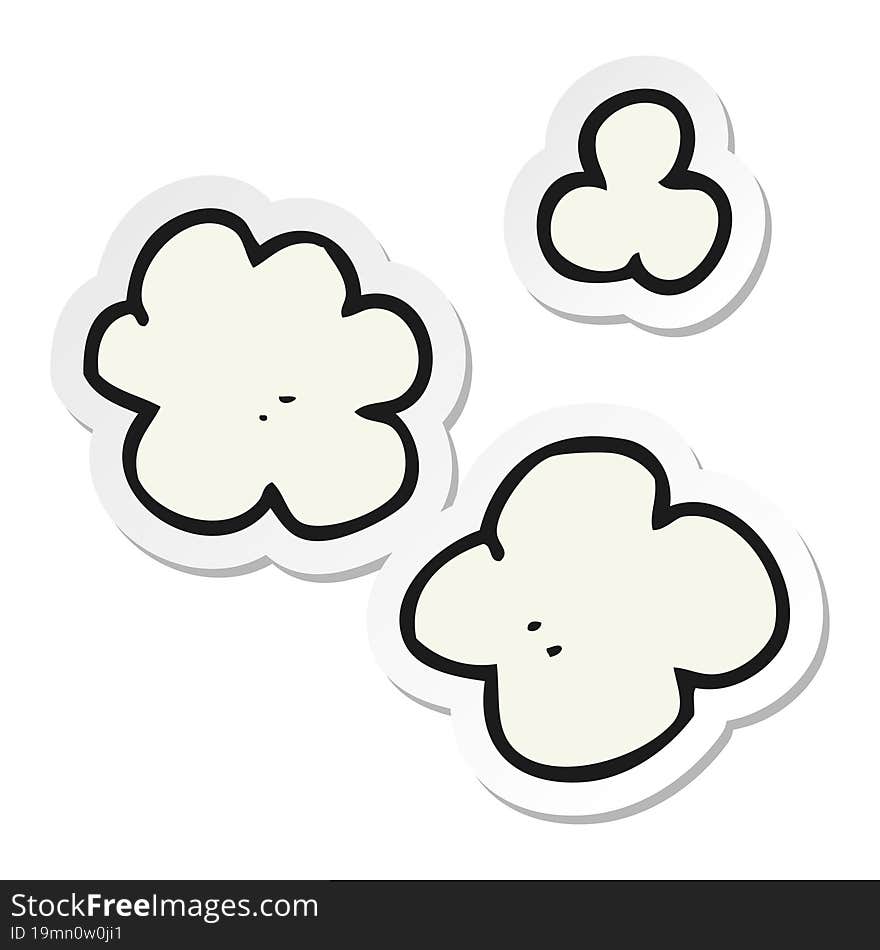 sticker of a cartoon puff of smoke