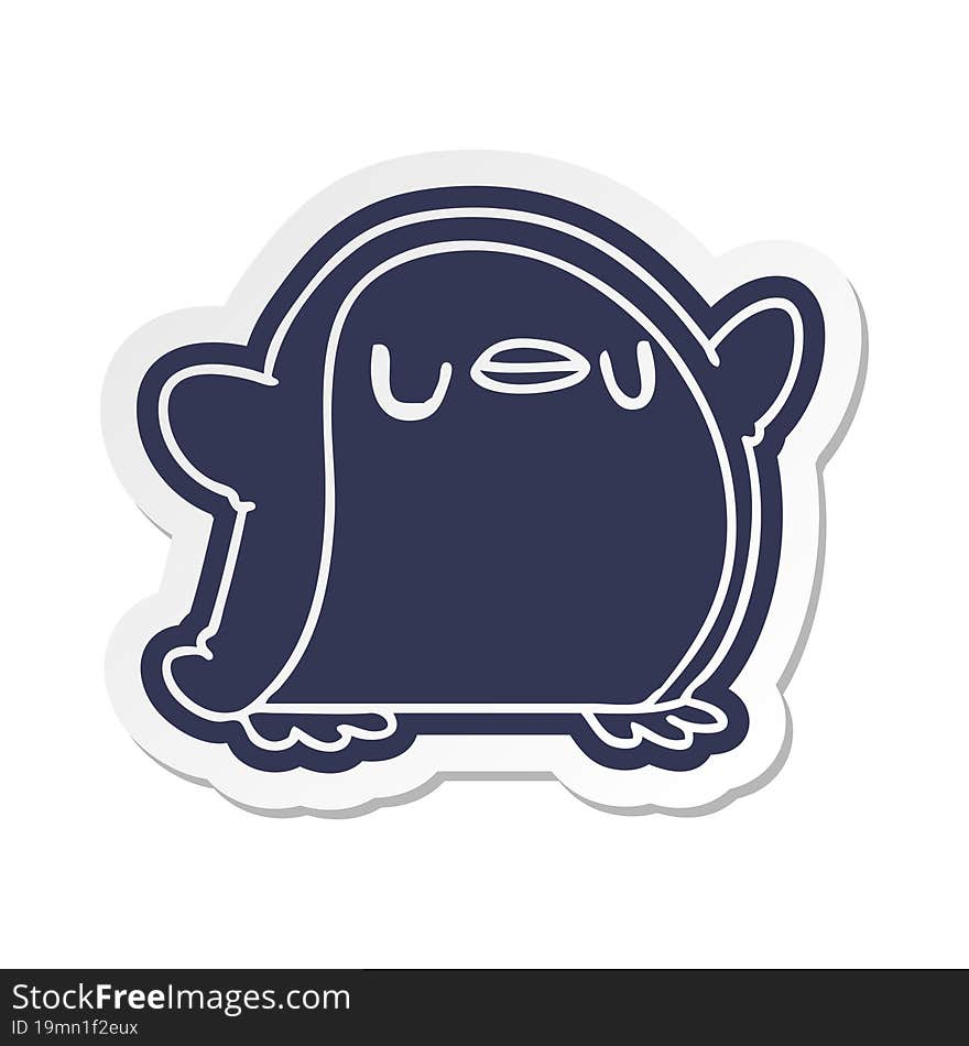 cartoon sticker kawaii of a cute penguin