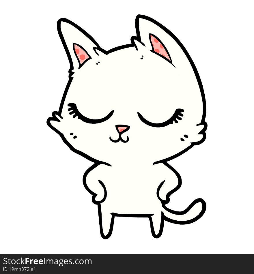 calm cartoon cat. calm cartoon cat