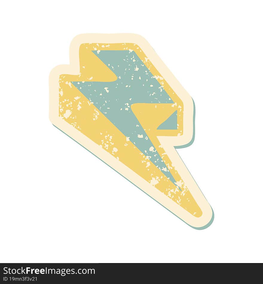 distressed sticker tattoo style icon of lightning  bolt