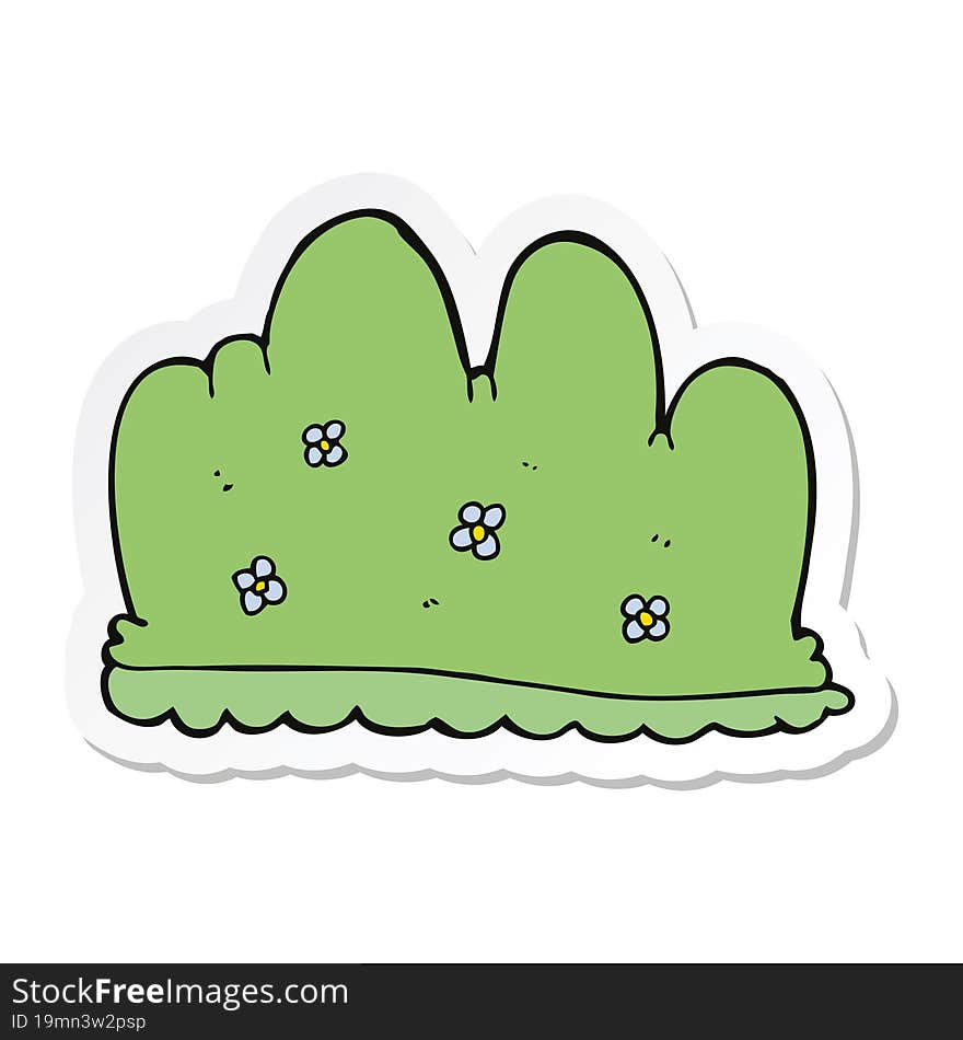 sticker of a cartoon hedge