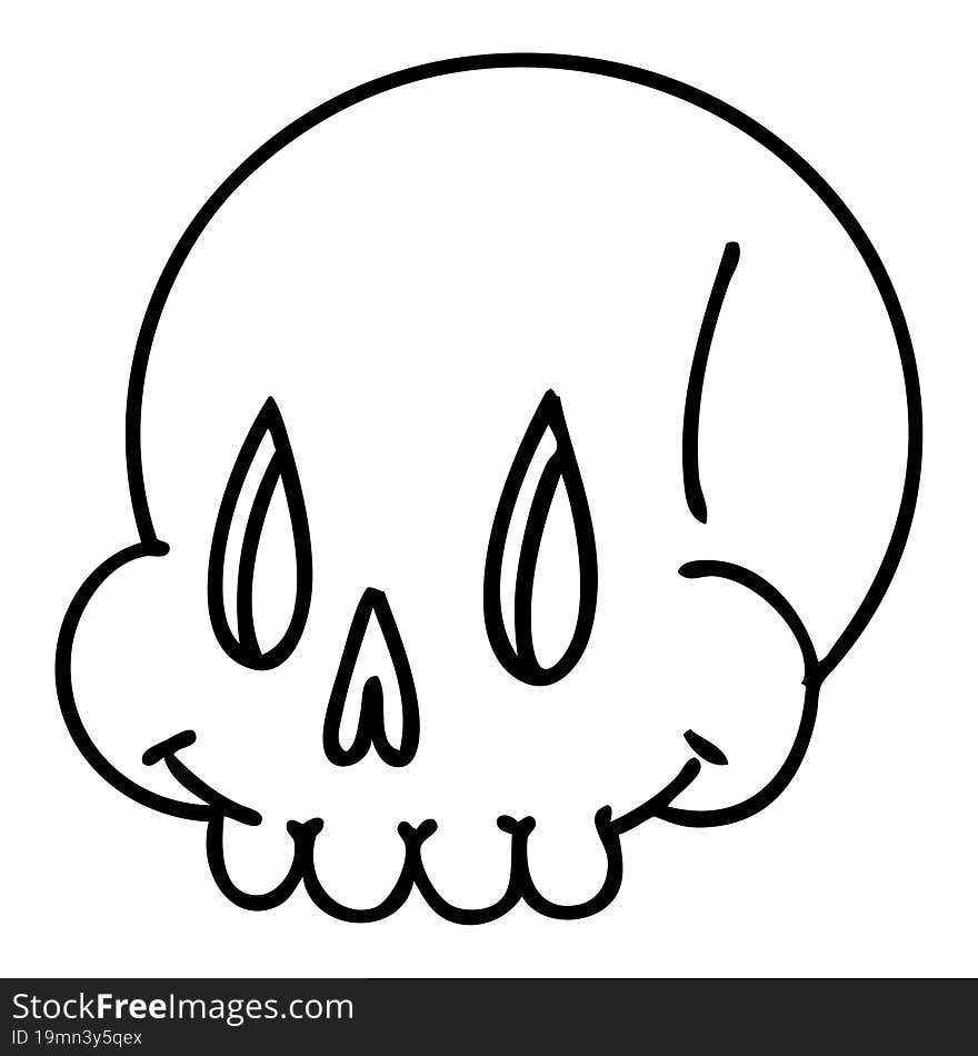 cartoon spooky skull