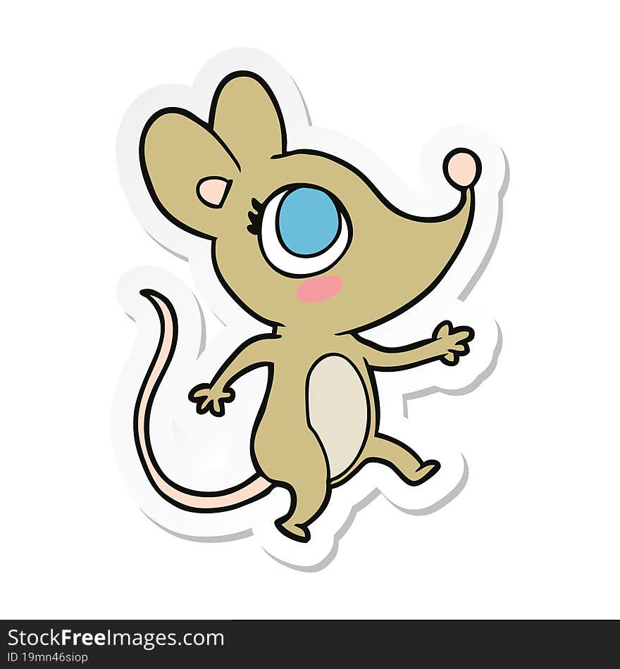 Sticker Of A Cartoon Mouse