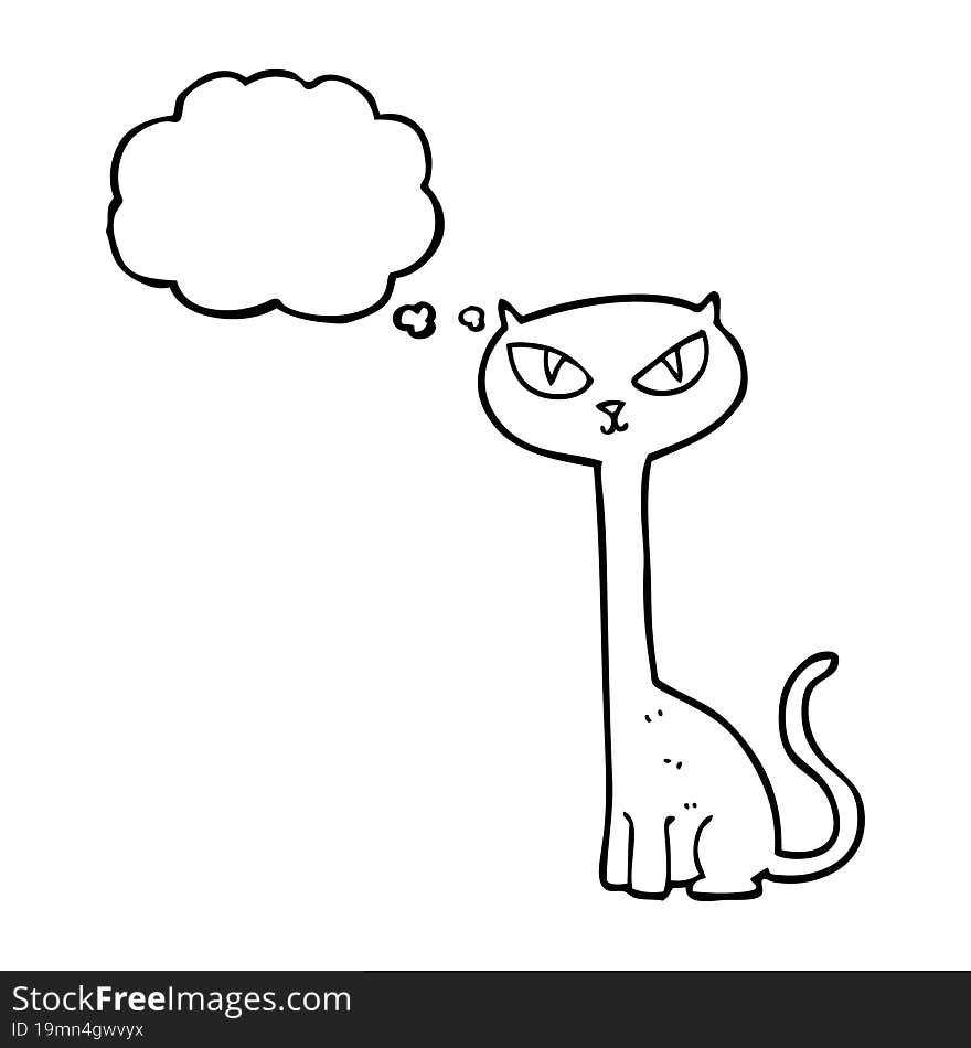 thought bubble cartoon cat