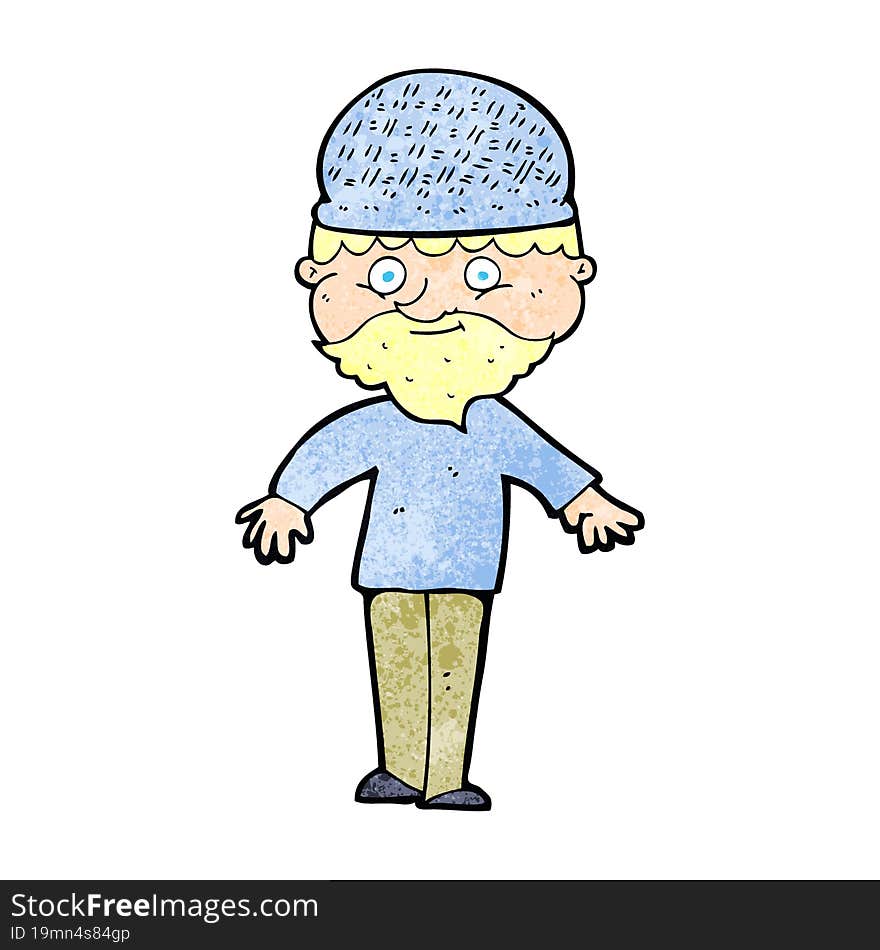 cartoon man in winter hat