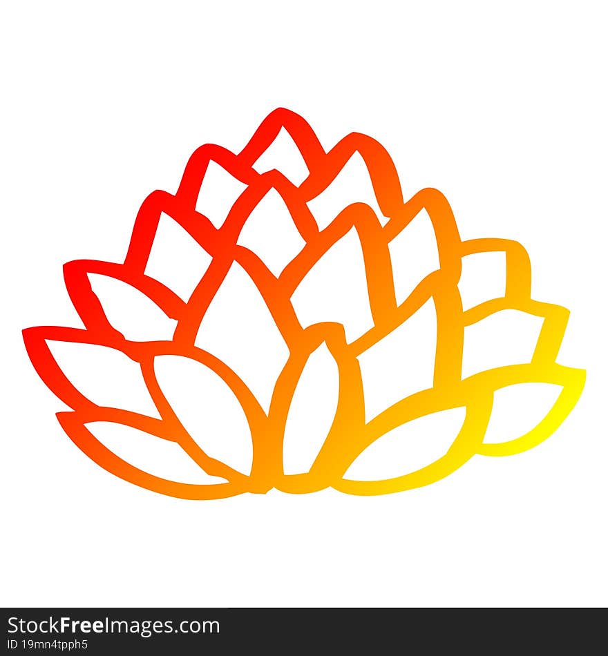 warm gradient line drawing cartoon pile of leaves