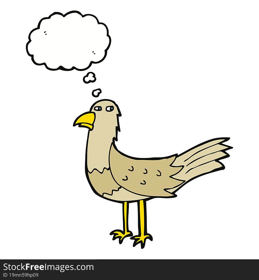 Cartoon Bird With Thought Bubble