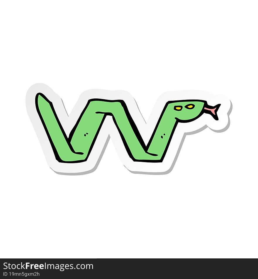 sticker of a cartoon snake symbol