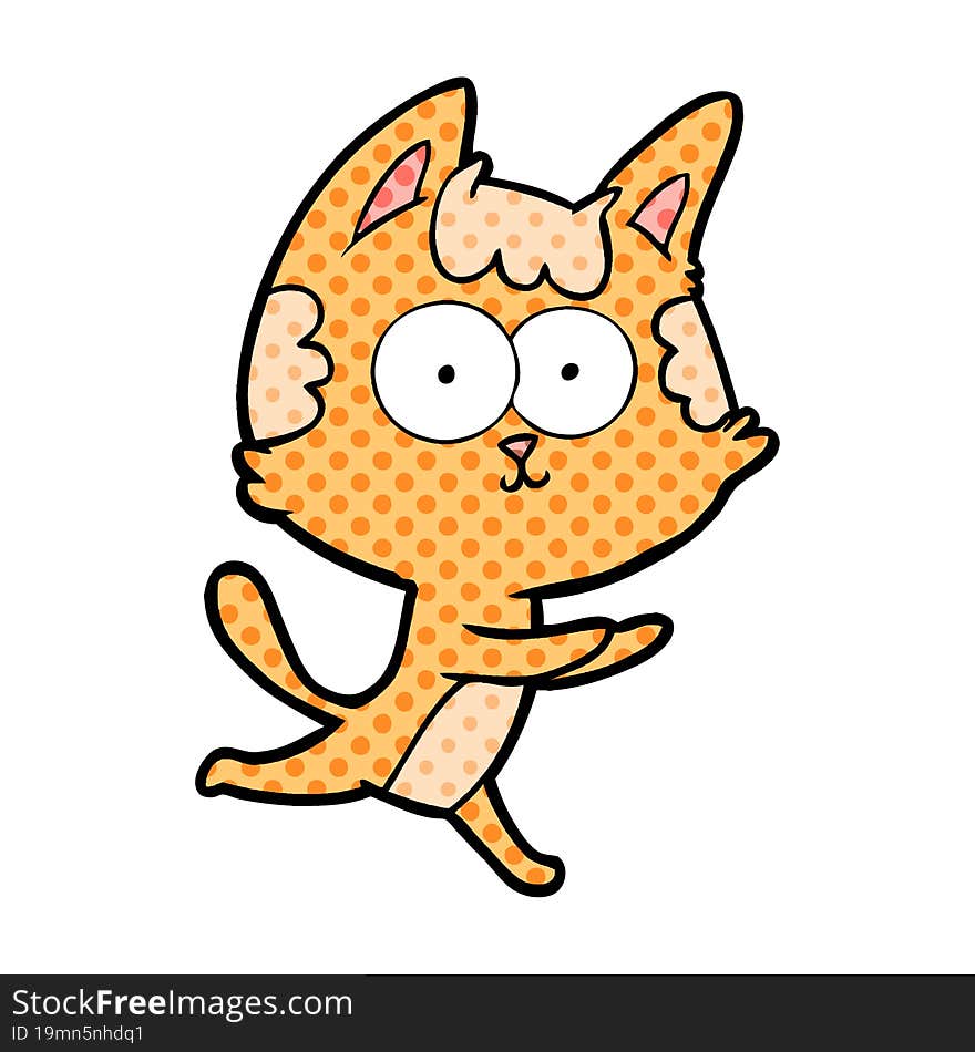 happy cartoon cat. happy cartoon cat