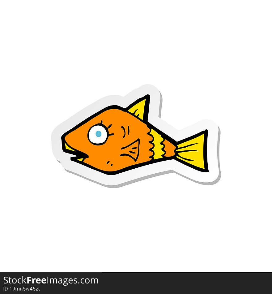 sticker of a cartoon fish