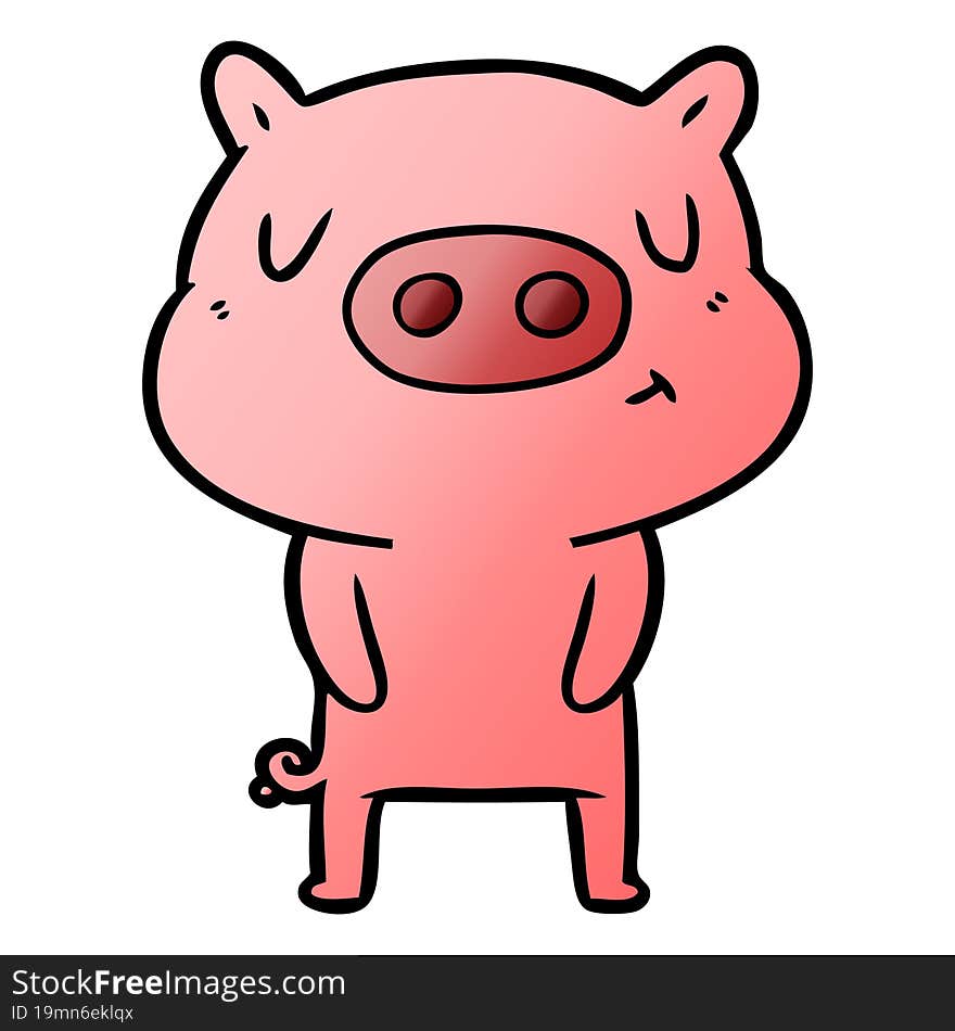 cartoon content pig. cartoon content pig