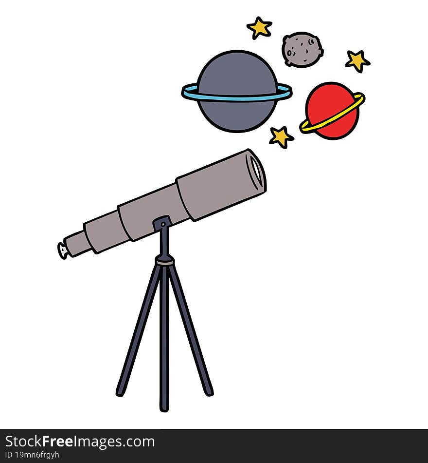 cartoon telescope. cartoon telescope