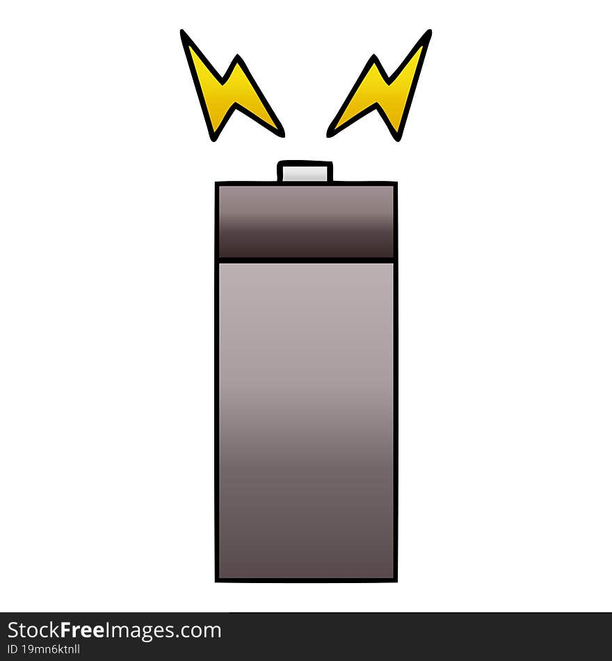 Gradient Shaded Cartoon Old Battery