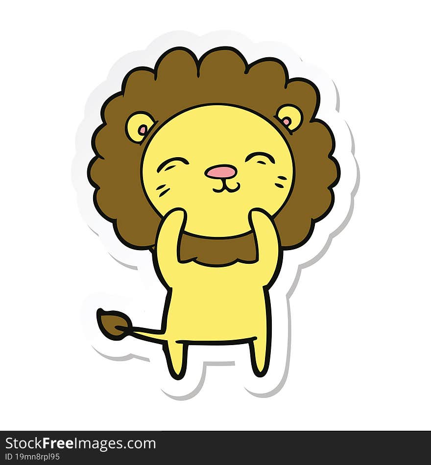 sticker of a cartoon lion