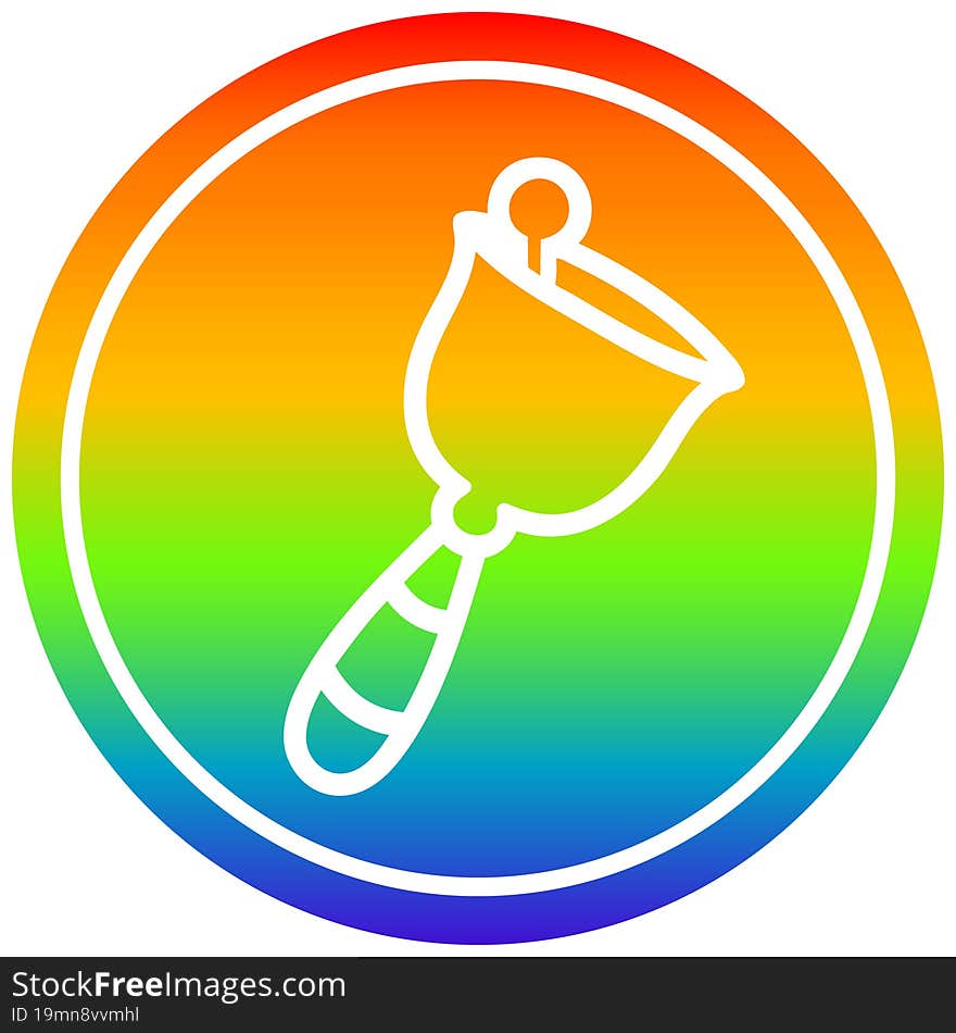 hand bell circular in rainbow spectrum