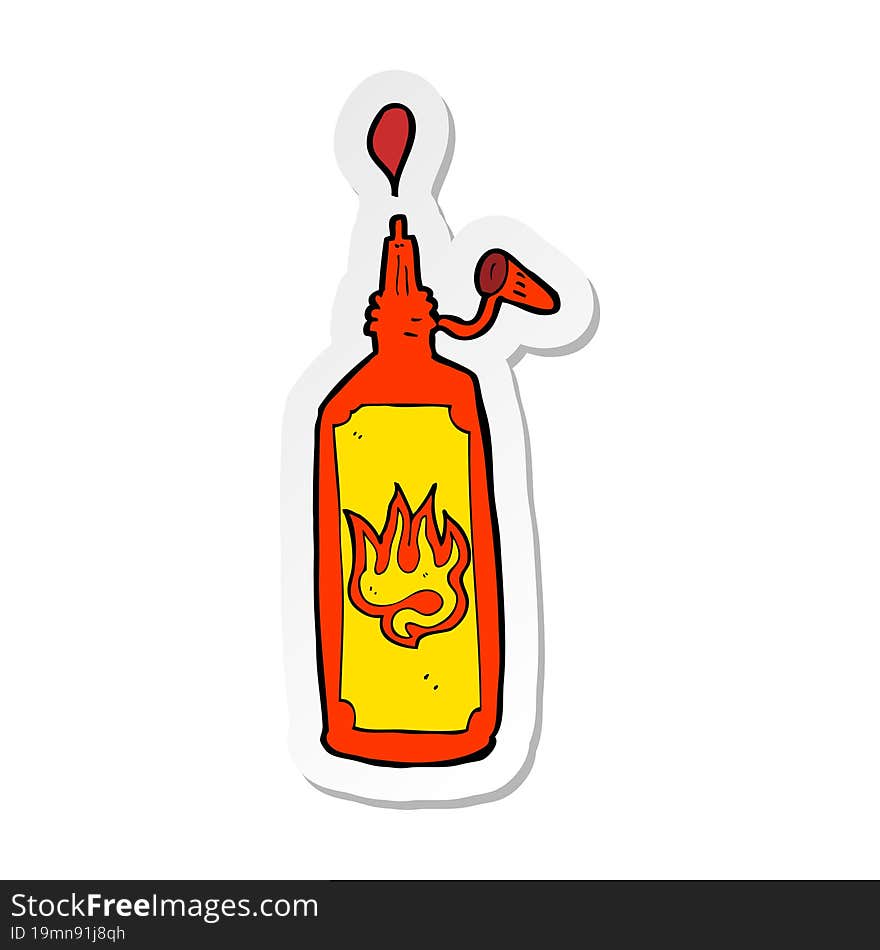 Sticker Of A Cartoon Hot Sauce