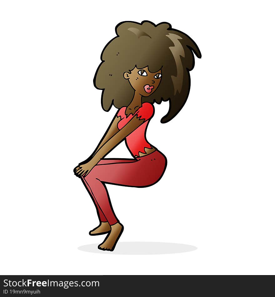 cartoon woman with big hair