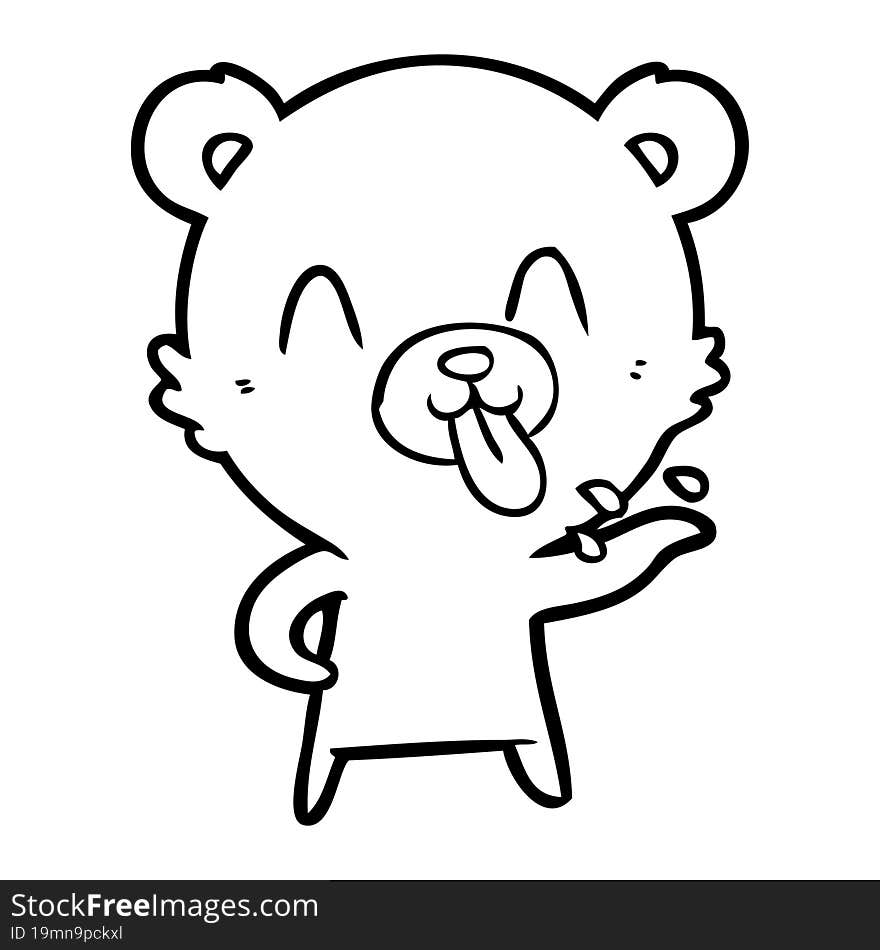 rude cartoon bear. rude cartoon bear