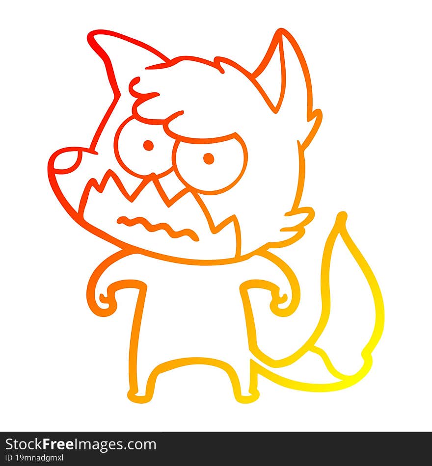 warm gradient line drawing cartoon annoyed fox