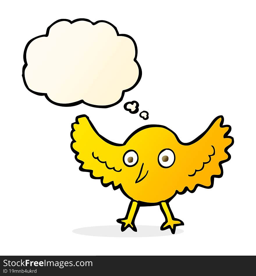 cartoon bird with thought bubble