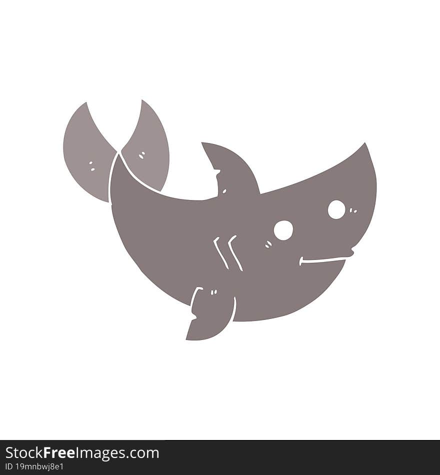 Flat Color Style Cartoon Shark