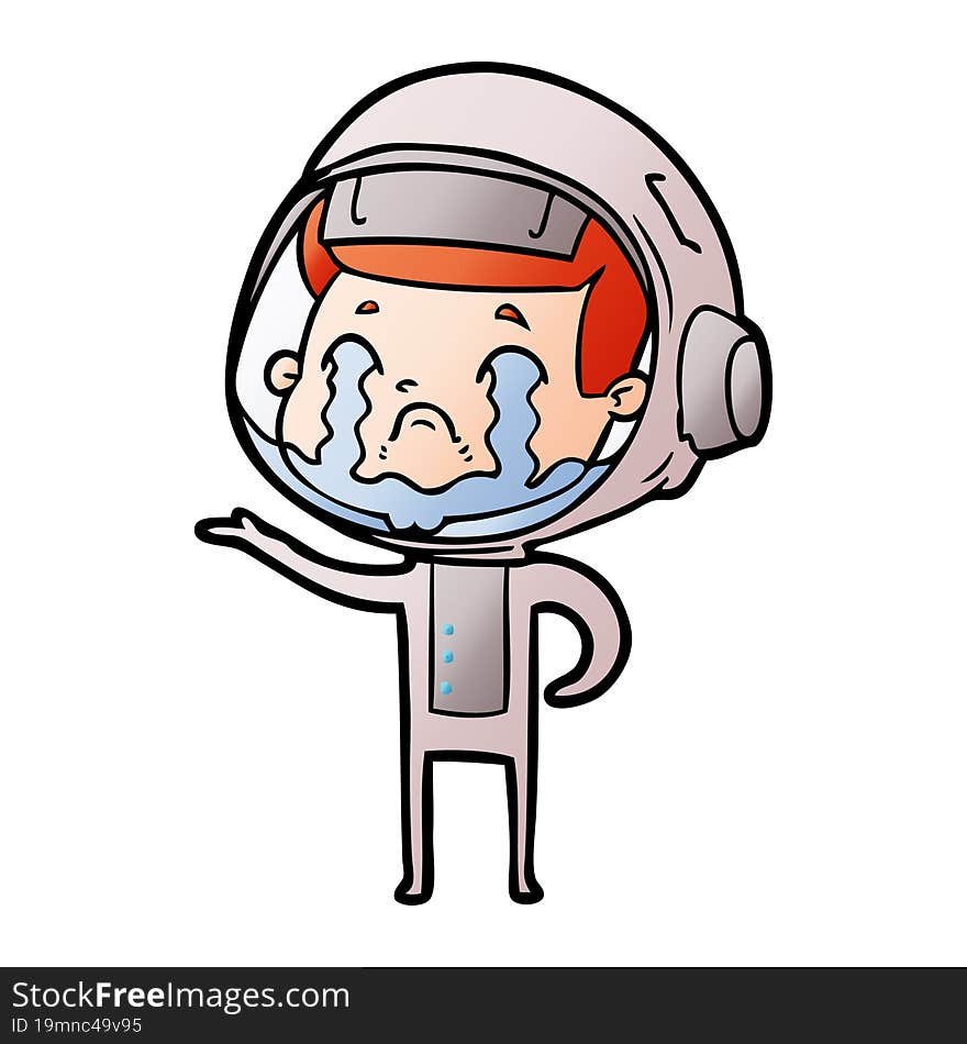 cartoon crying astronaut. cartoon crying astronaut