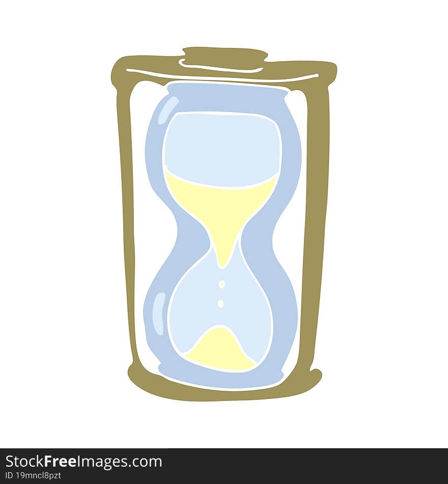 flat color illustration of hourglass. flat color illustration of hourglass