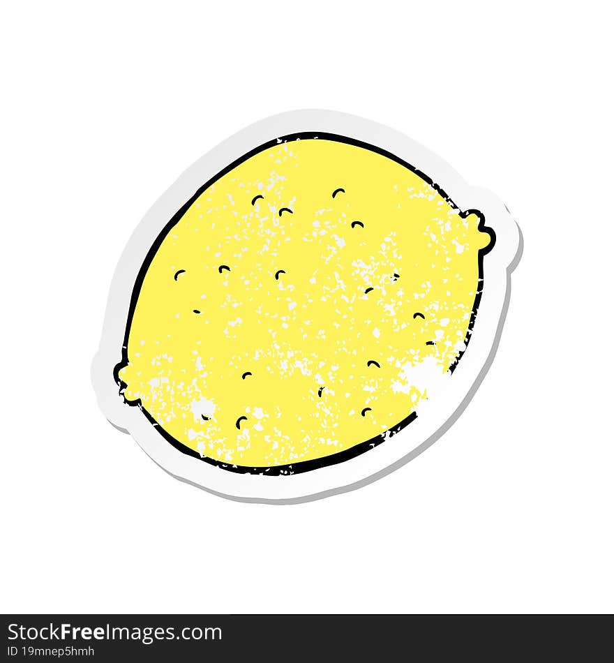 Distressed Sticker Of A Cartoon Lemon