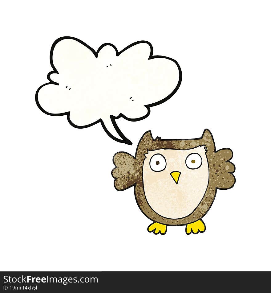 Speech Bubble Textured Cartoon Owl