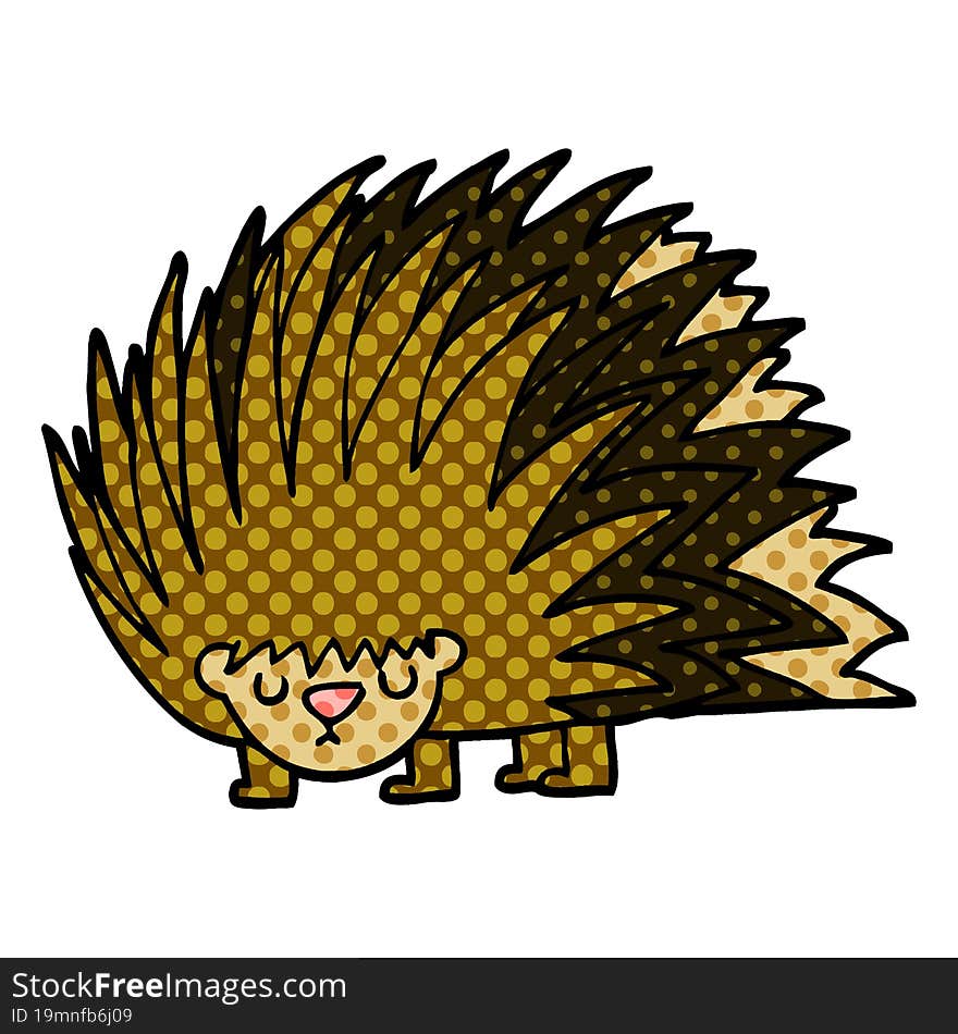 cartoon doodle spiky hedgehog