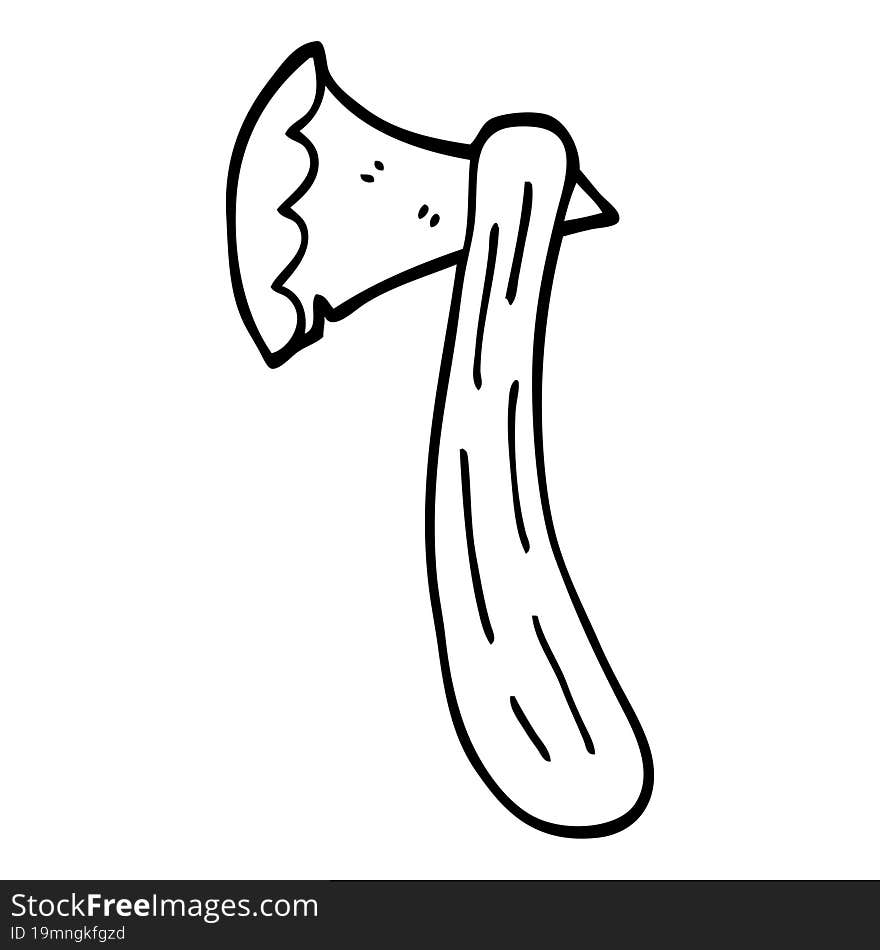 line drawing cartoon axe