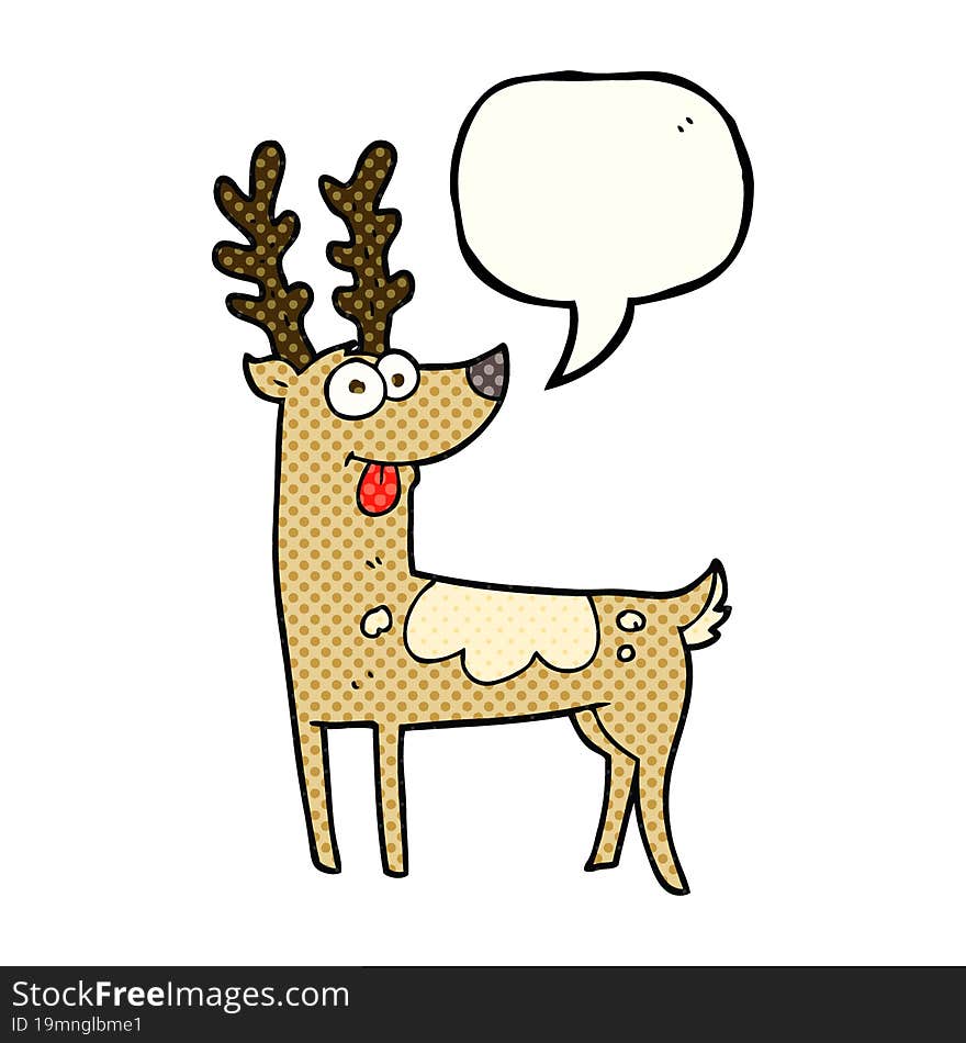 comic book speech bubble cartoon reindeer